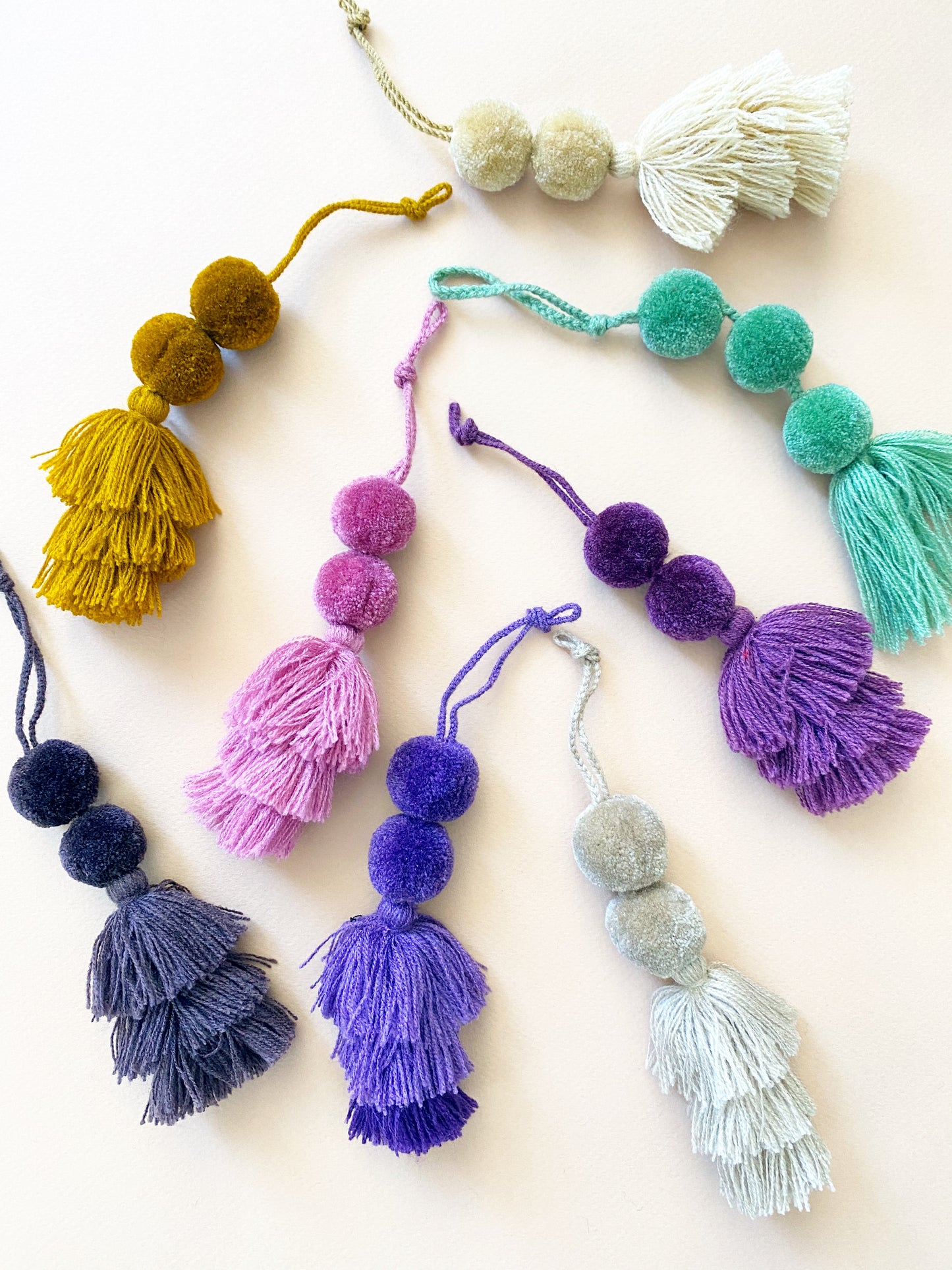 Bohemian pom pom tassel -Parisian colors