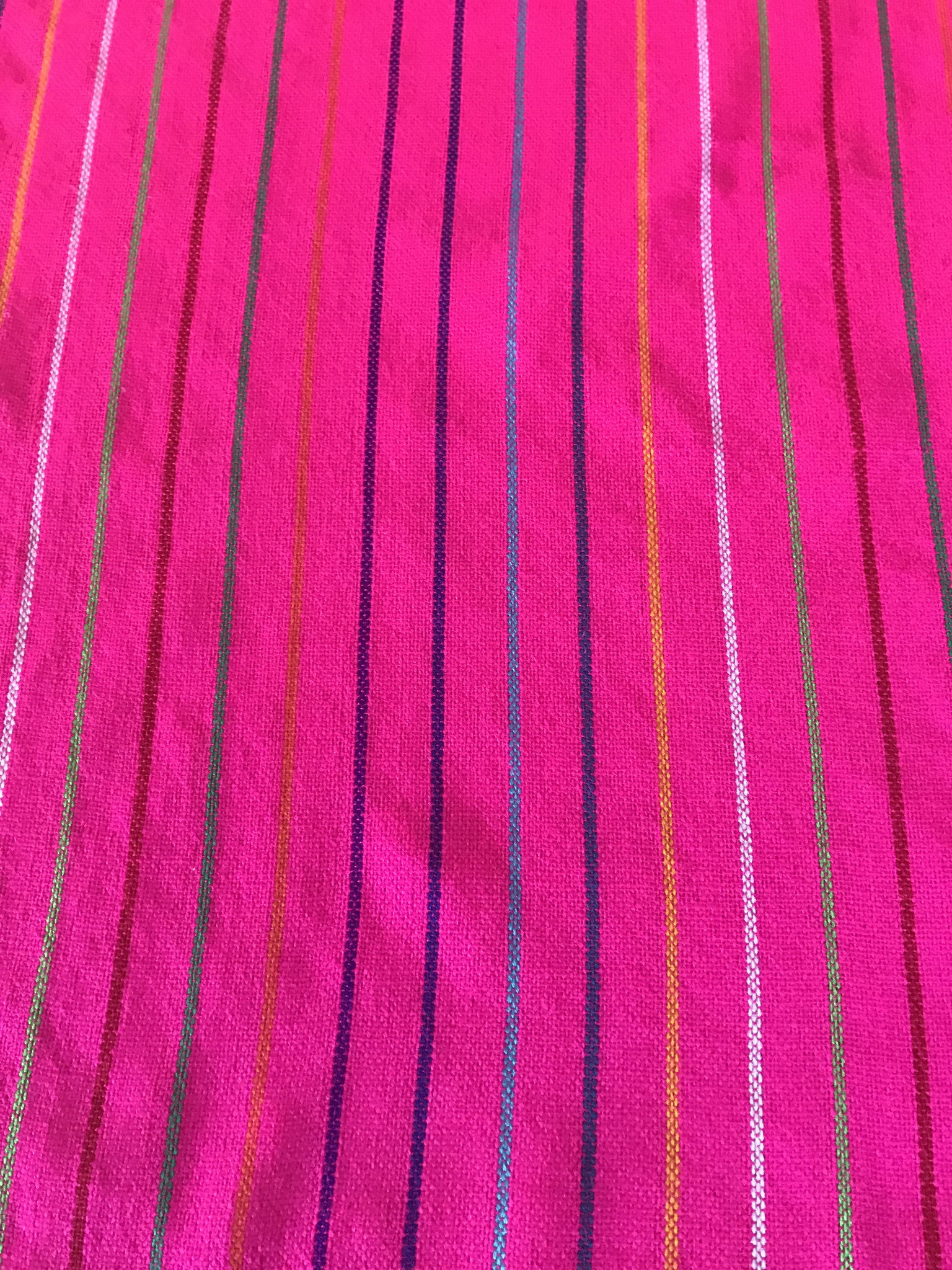 Mexican fabric Table Runner Colorful Pink stripes - MesaChic - 5