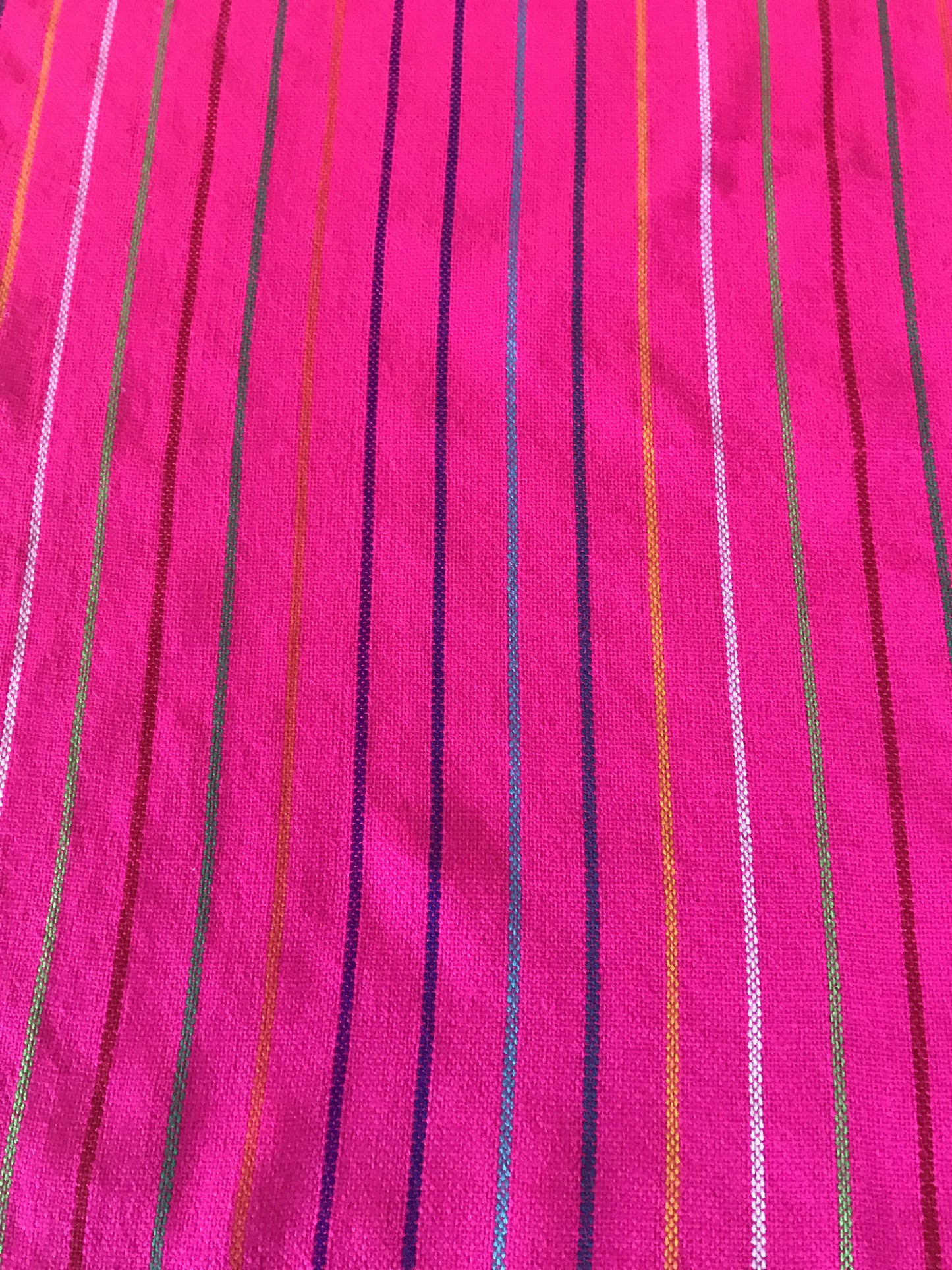 Mexican fabric Table Runner Colorful Pink stripes - MesaChic - 5