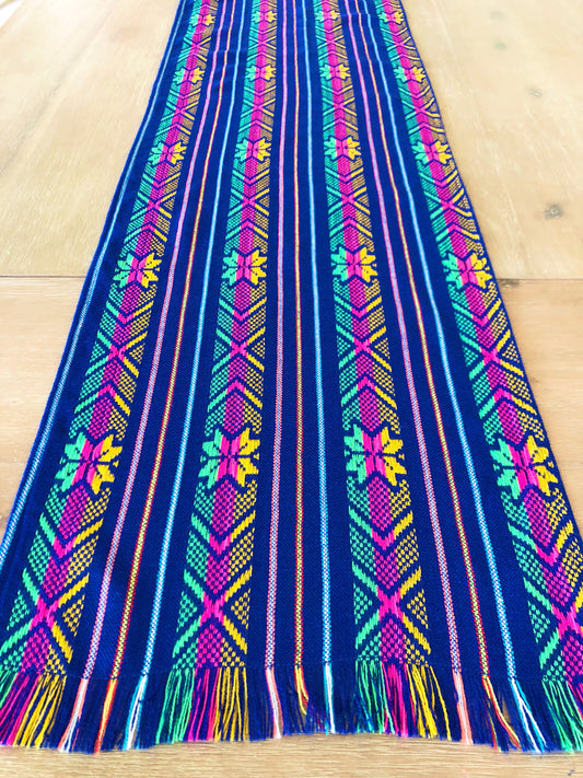 Mexican Fabric Table Runner or Tablecloth - Blue