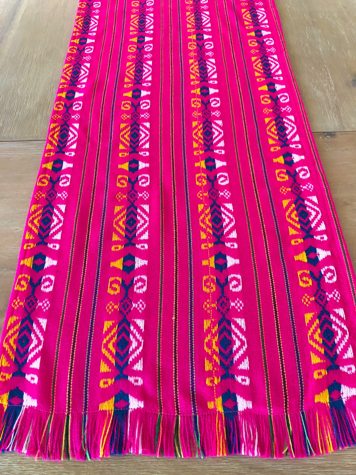 Mexican Fabric Table Runner - hot pink