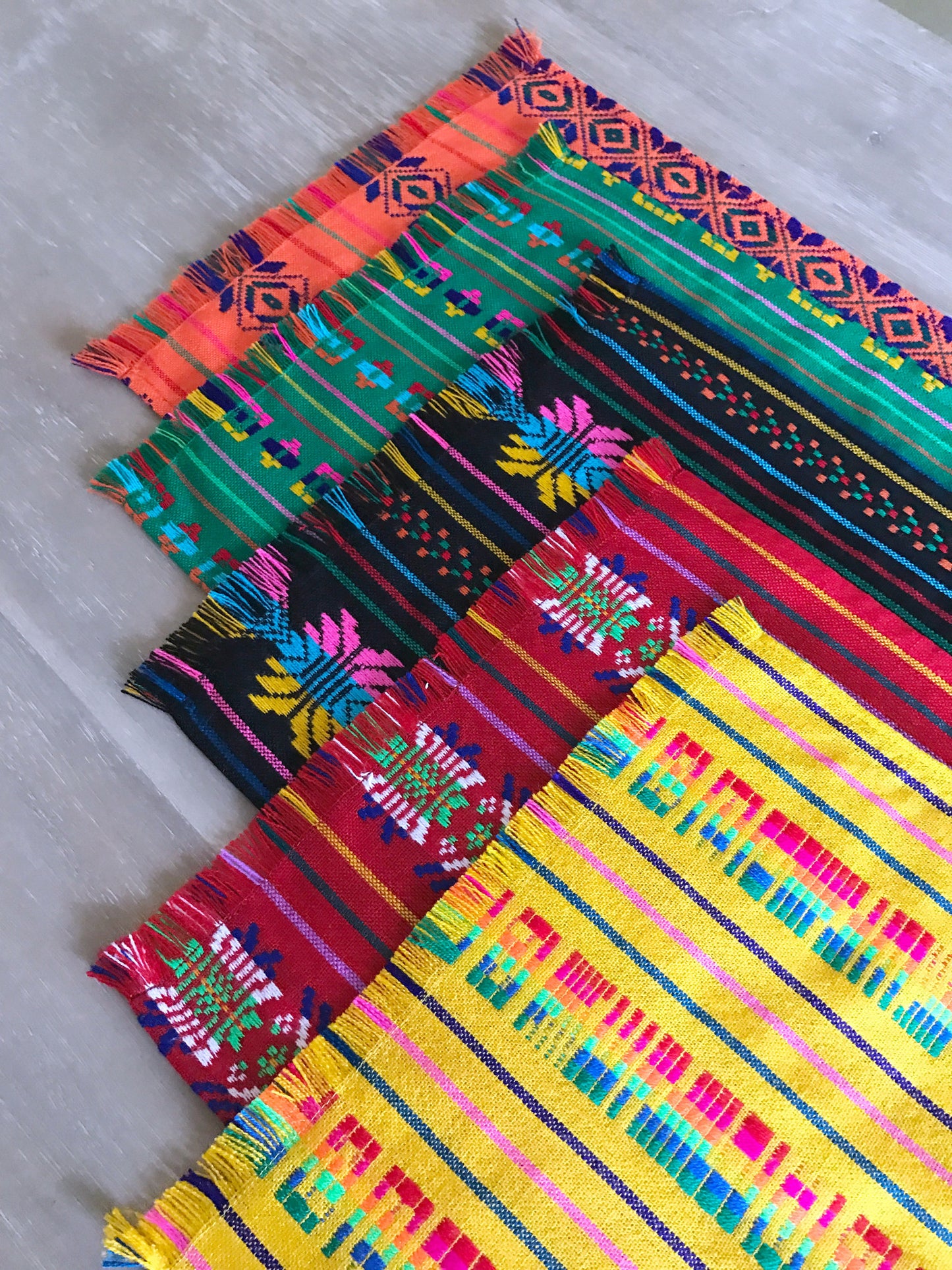 Mexican placemats set of 6 -assorted colors