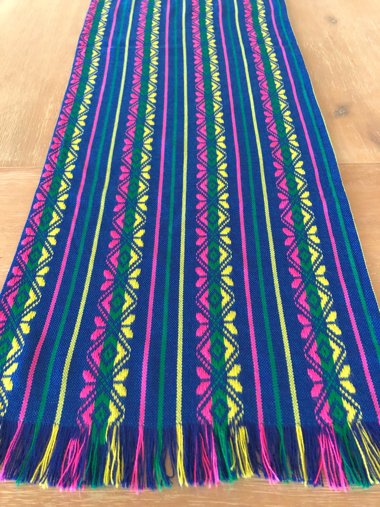 Mexican Fabric Table Runner - blue