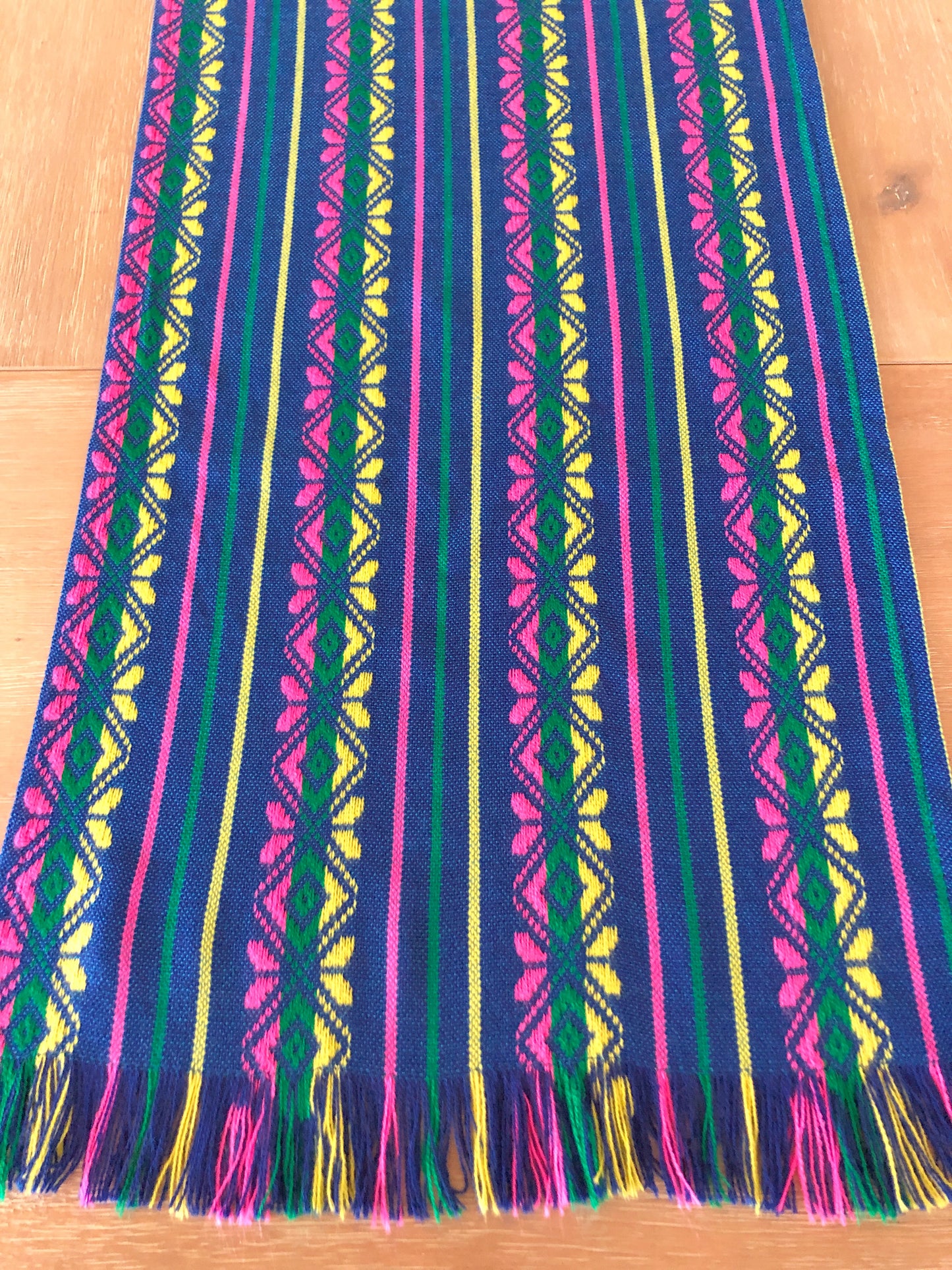 Mexican Fabric Table Runner - blue