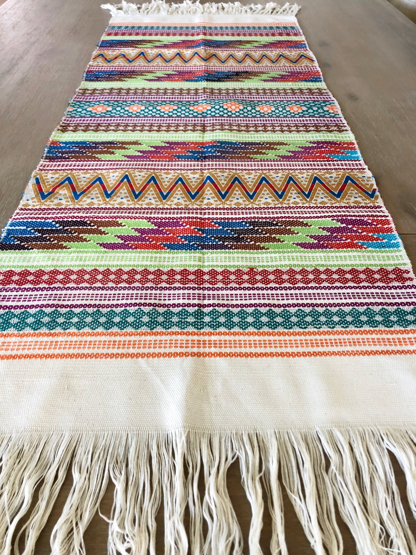 Bohemian table runner with fringes