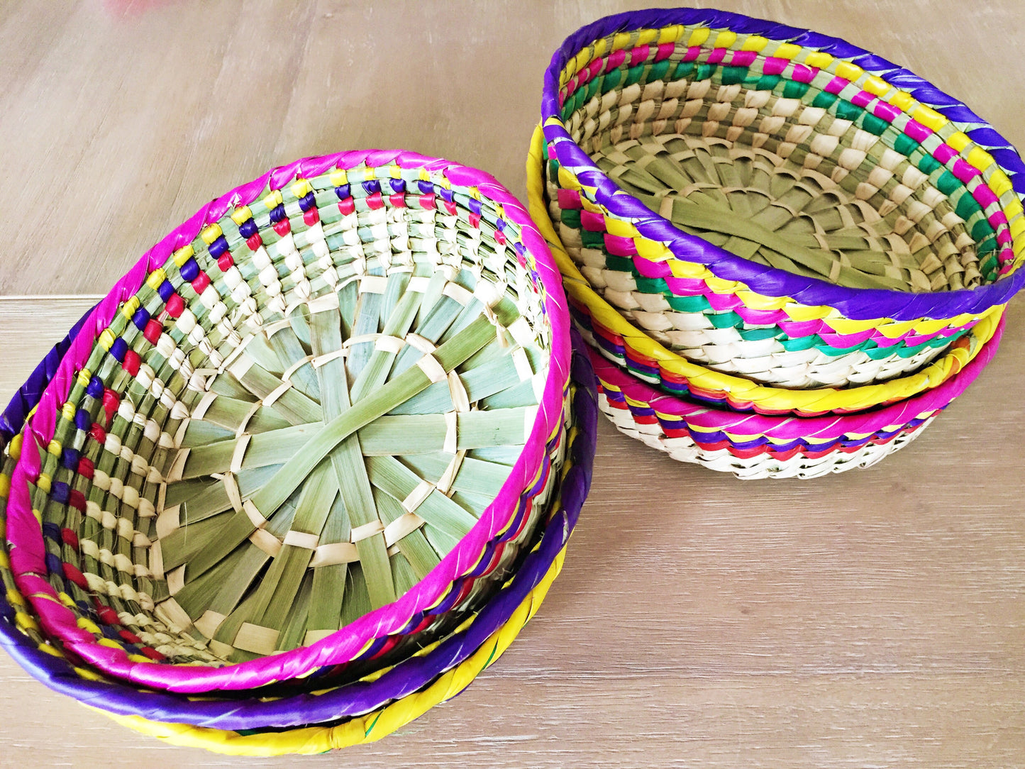 Straw woven Decorative Basket from Mexico - MesaChic - 2