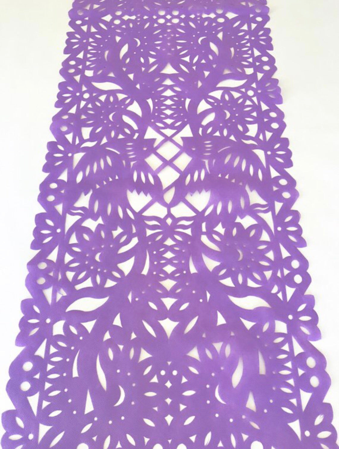 Mexican Fabric Table Runner Papel Picado Design Purple