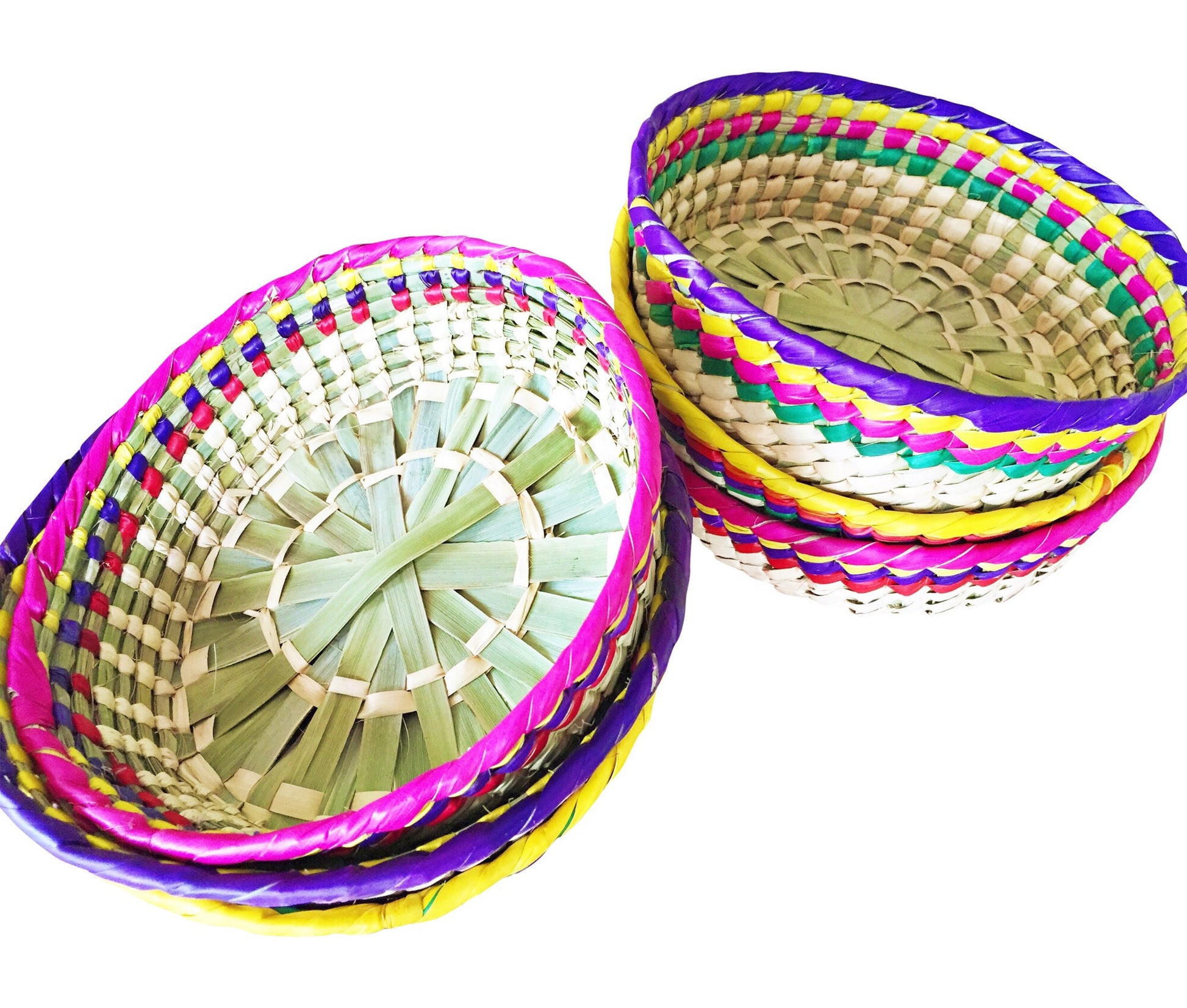 Straw woven Decorative Basket from Mexico - MesaChic - 1
