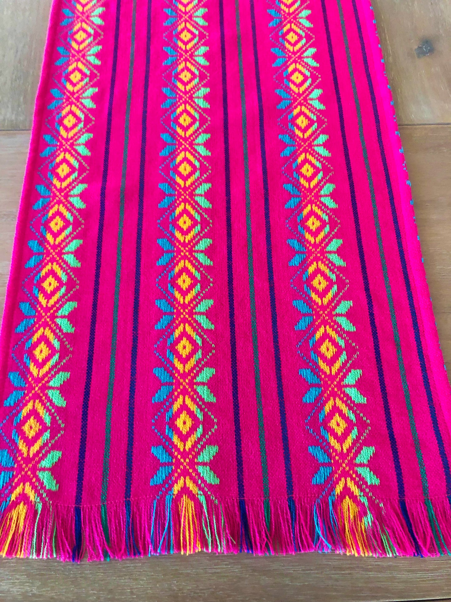 Mexican Fabric Table Runner - star pink