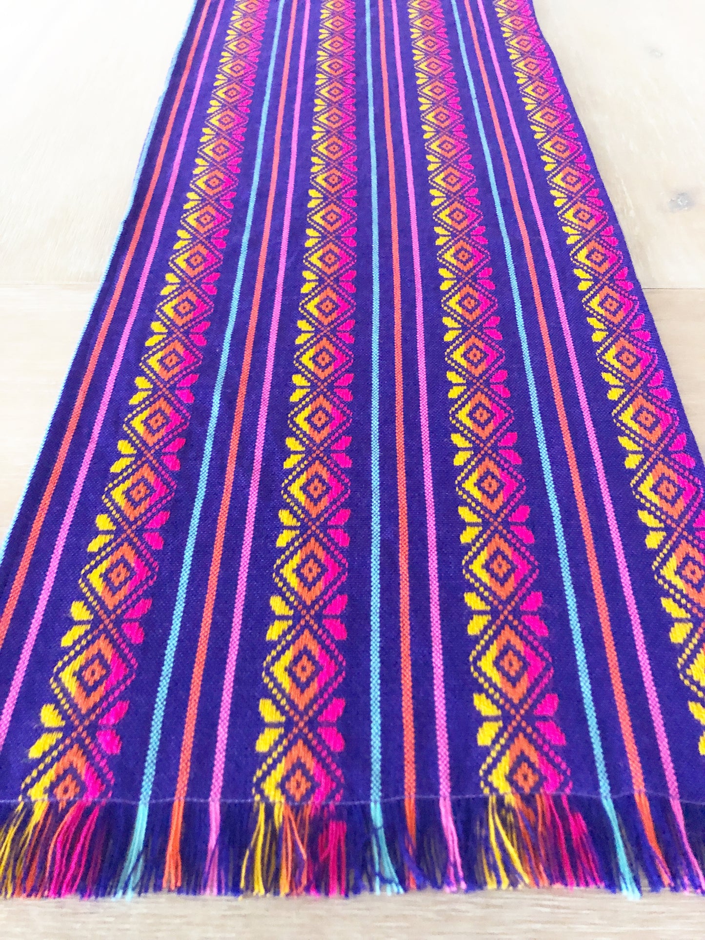 Mexican Fabric Table Runner - purple