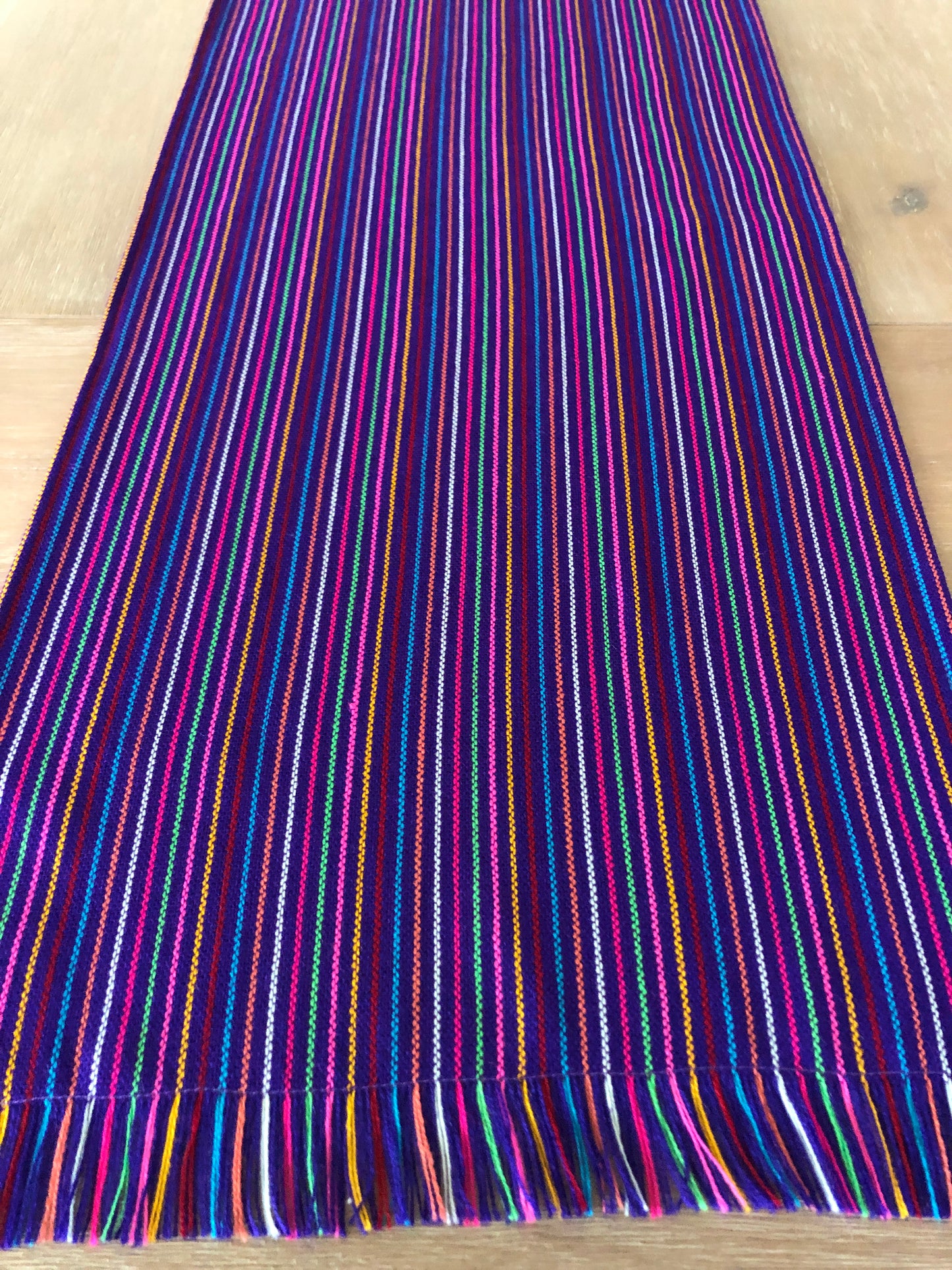 Mexican Fiesta Table Runner or Tablecloth -Purple striped