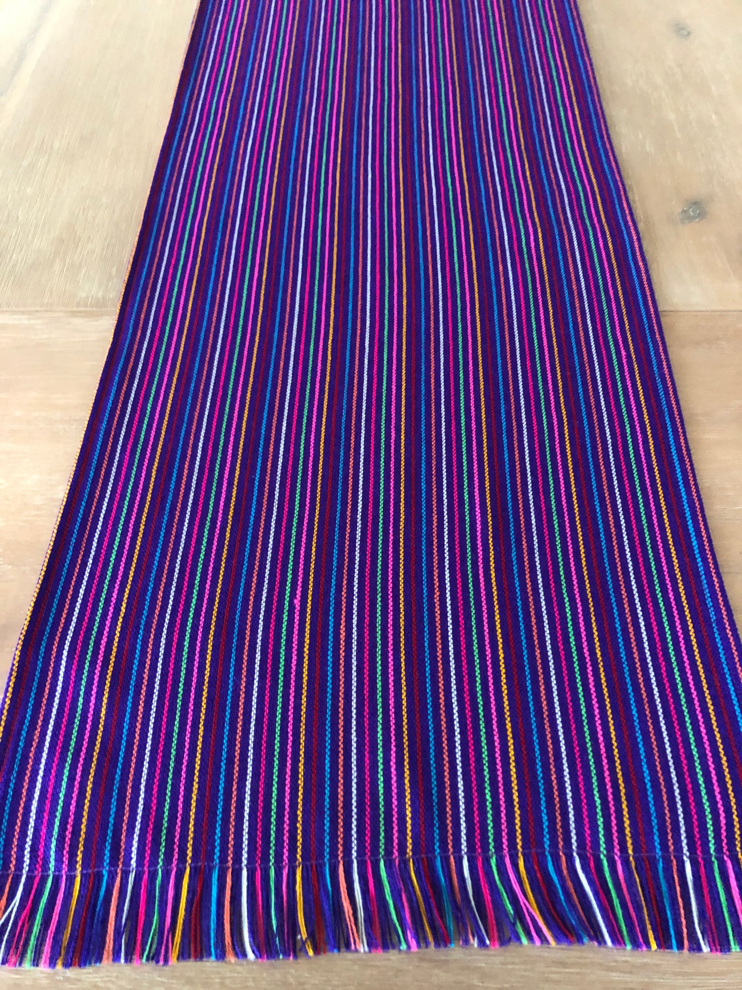 Mexican Fiesta Table Runner or Tablecloth -Purple striped