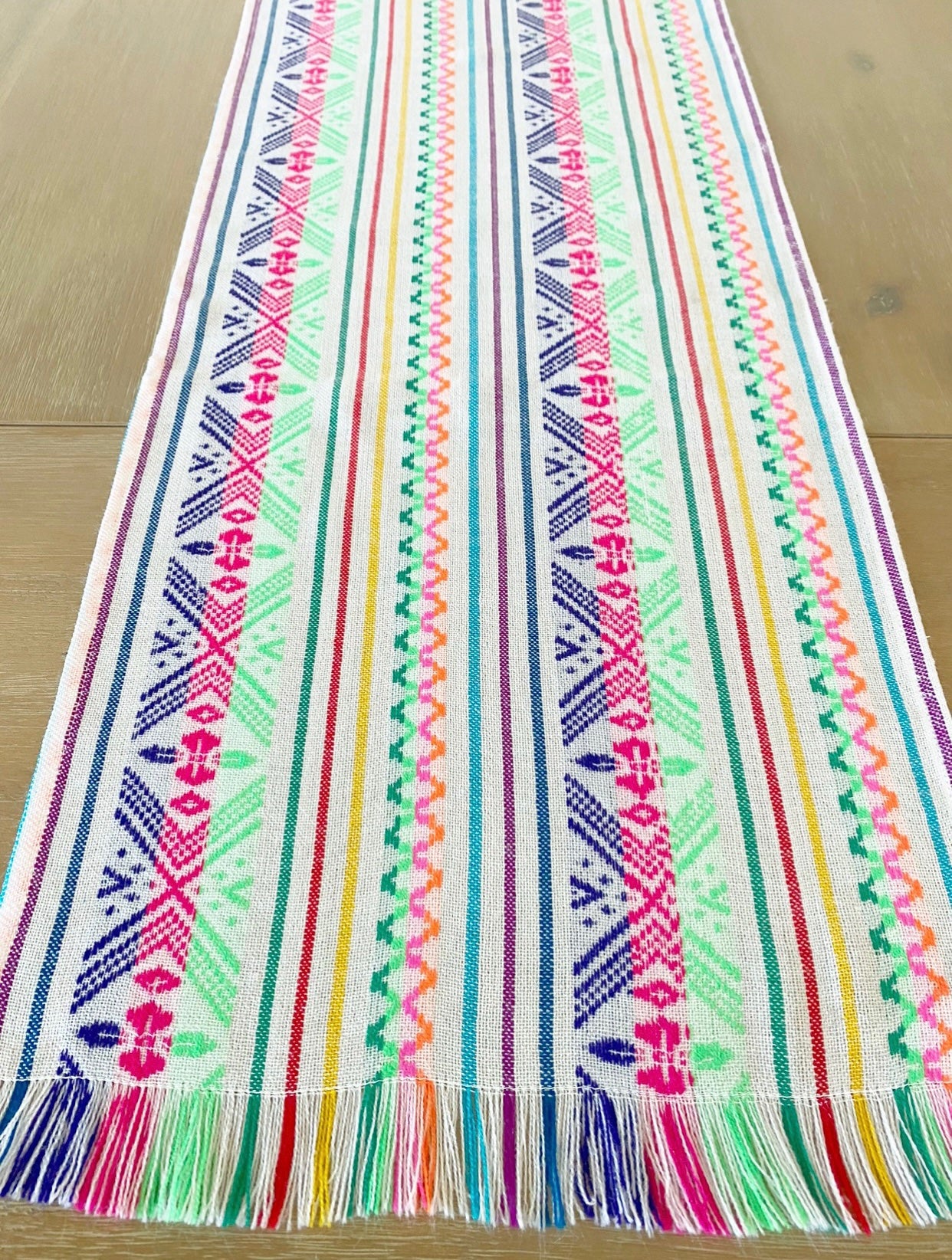 Mexican Fabric Table Runner - BESTSELLER white